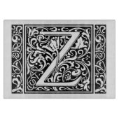 Letter Z Medieval Monogram Art Nouveau Schneidebrett (Vorderseite)