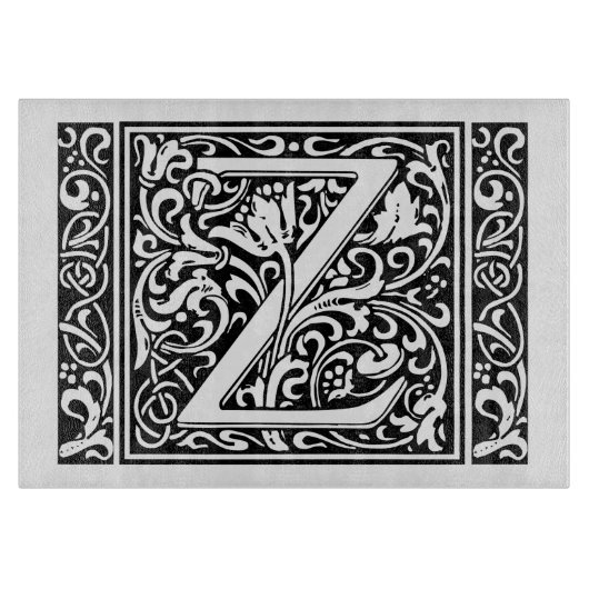 Letter Z Medieval Monogram Art Nouveau Schneidebrett (Vorderseite)