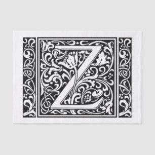 Letter Z Medieval Monogram Art Nouveau Seidenpapier