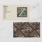 Letter Z Medieval Monogram Art Nouveau Visitenkarte (Vorne/Hinten)