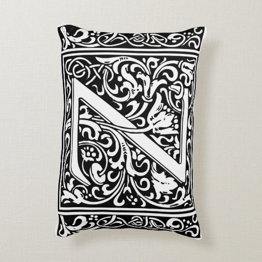 Letter Z Medieval Monogram Art Nouveau Zierkissen (Rückseite(Vertikal))