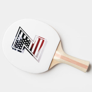 Letter Z Monogram Patriotic Tischtennis Schläger