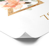 Letter Z Monogram Pink Peach Rose Kinderzimmer Pos Poster (Ecke)