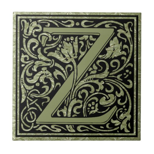 Letter Z Monogramm Fliese (Vorderseite)