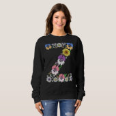 Letter Z Niedlich Initial Monogram Floral Alphabet Sweatshirt (Vorne ganz)