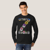 Letter Z Niedlich Initial Monogram Floral Alphabet T-Shirt (Vorne ganz)
