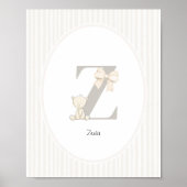 Letter Z Nursery Wall Art - Custom Baby Name Print Poster (Vorne)