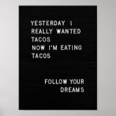 Letterboard Print Taco Print Funny Kitchen Print  Poster (Vorne)
