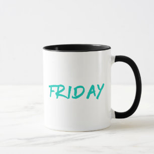 Letterdesign Freitag in Türkis Tasse