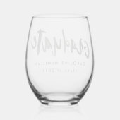 Lettered Graduate Personalisiert Class of Abschlus Weinglas Ohne Stiel (Rückseite)