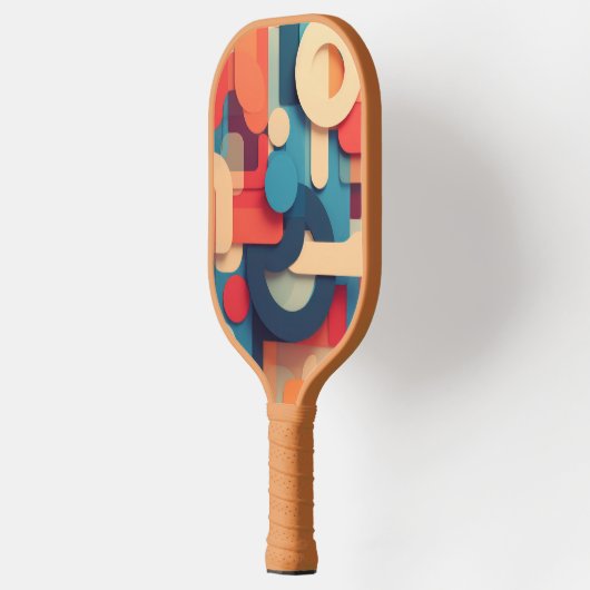 Letterformen in lebhaften Farben Pickleball Schläger (Links)