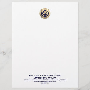 Letterhead - Anwaltskanzlei - Elegantes Gold-Logo Briefbogen