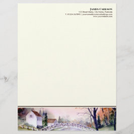 Letterhead Arched Bridge Aquarellbilder Briefbogen