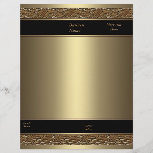 Letterhead Business Brown Metal Bronze Gold Briefkopf (Vorderseite)