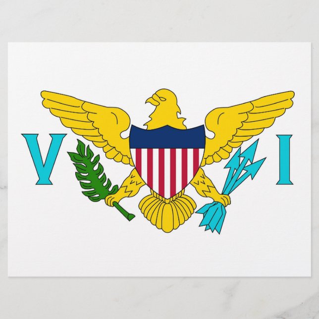 Letterhead mit Flag Jungfrau Islands, USA (Vorderseite)