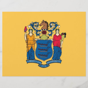 Letterhead mit Flag New Jersey, USA