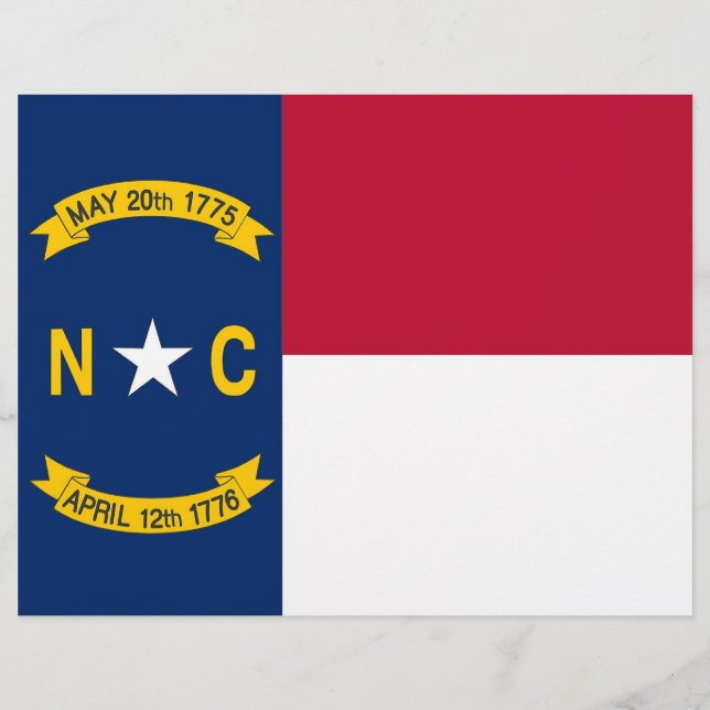 Letterhead mit Flag North Carolina, USA (Vorderseite)