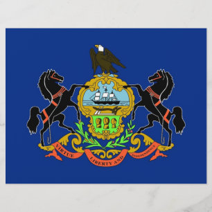 Letterhead mit Flag Pennsylvania, USA