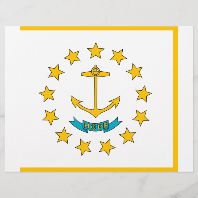 Letterhead mit Flag Rhode Island, USA (Vorderseite)