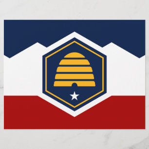Letterhead mit Flag von Utah Staat, USA Briefbogen