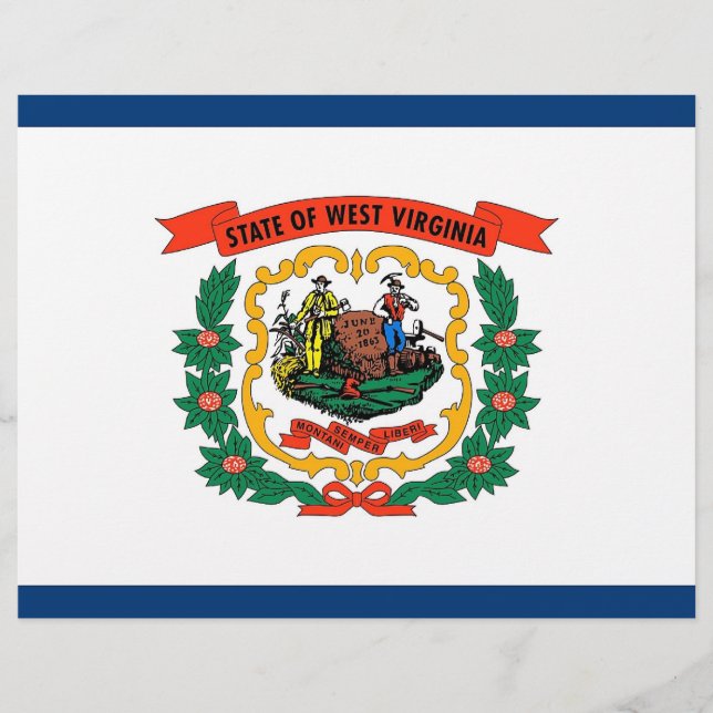 Letterhead mit Flag West Virginia, USA (Vorderseite)