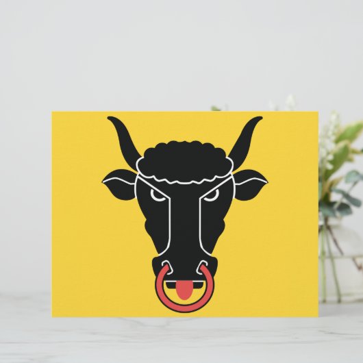 Letterhead mit Flagge des Uri-Kantons, Schweiz Briefbogen (Stehend Vorderseite)