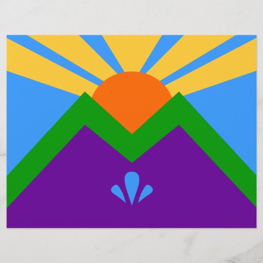 Letterhead mit Flagge von Manitou Springs, Colorad Briefbogen (Vorderseite)