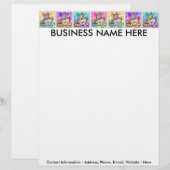 Letterhead - Pop Art Hot Dog mit Chips und einem D Briefbogen (Vorne/Hinten)