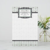 Letterhead Stationery Blue Blume Muster Briefpapier (Stehend Vorderseite)