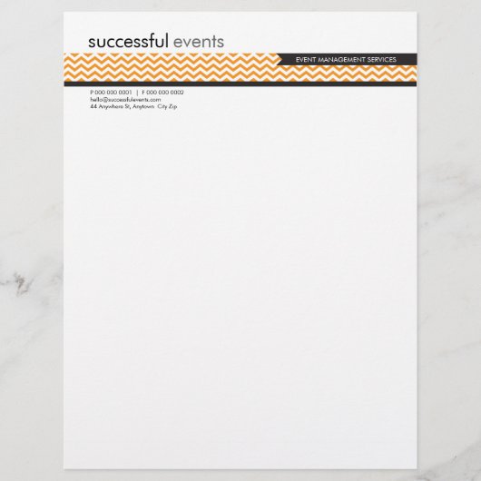 LETTERHEAD trendige, fett Zickzack Streifen Orange Briefbogen