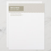 LETTERHEAD Trendy fett Zickzack Streifen taupe Briefbogen (Vorne/Hinten)