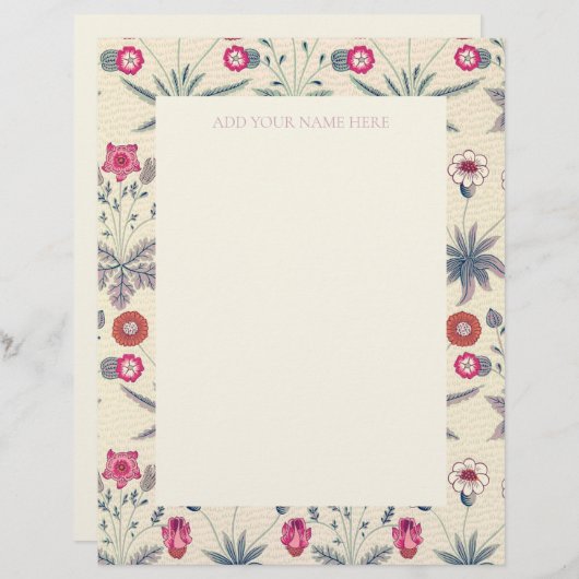 LETTERHEAD : WILLIAM MORRIS : "DAISY" BRIEFBOGEN (Vorne/Hinten)