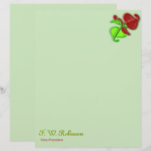 Letterhead - Zwei 3D-Blätter mit Namen