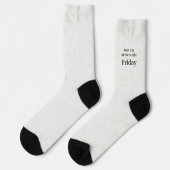 Lettering black on linen, Best day of the week Socken (Linkes Detail)