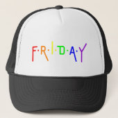 Lettering Design ‘Friday’ in Rainbow Colors Truckerkappe (Vorderseite)