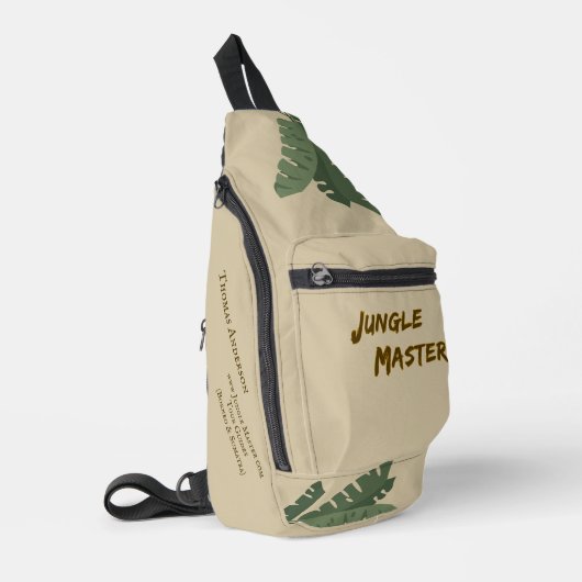 Lettering Design Jungle Master, brown, sand Crossbody Bag (Linke Seite)
