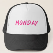 Lettering Design ‘Monday’ in Pink Truckerkappe (Vorderseite)