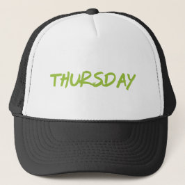 Lettering Design ‘Thursday’ in Green Truckerkappe