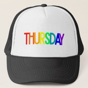 Lettering Design ‘Thursday’ in Rainbow Colors Truckerkappe