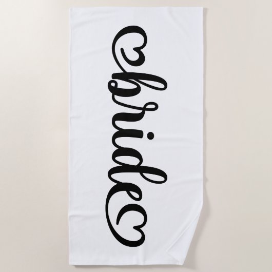 Lettering Hearts Bride Strandtuch (Vorderseite)