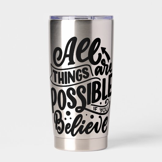 Lettering Quote About Dreams Thermobecher (Vorderseite)