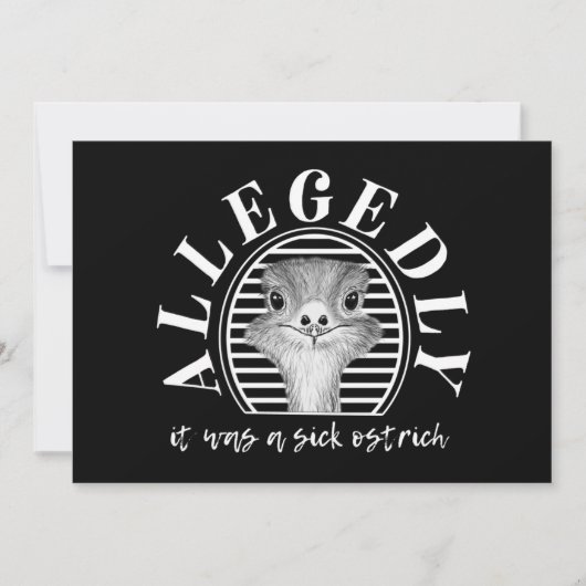 Letterkenny, angeblich Straußenkarte Einladung (Vorderseite)