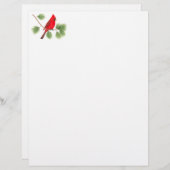 Letterkoppapier für den nördlichen Kardinal (Vorne/Hinten)