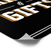 Letterman-Abschluss BLACK Karten & Geschenke  Poster (Ecke)