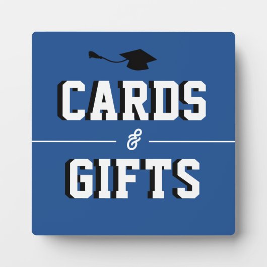 Letterman-Abschluss BLUE-Karten & Geschenke Fotoplatte (Vorderseite)