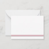 Letterman Abschluss Maroon Mitteilungskarte (Rückseite)