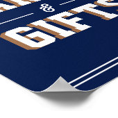 Letterman-Abschluss NAVY Karten & Geschenke  Poster (Ecke)