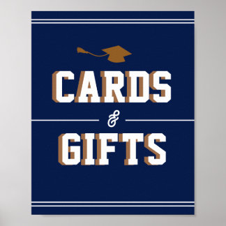 Letterman-Abschluss NAVY Karten & Geschenke Poster