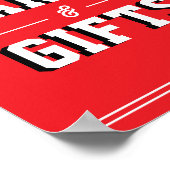 Letterman-Abschluss RED-Karten und -Geschenke Poster (Ecke)