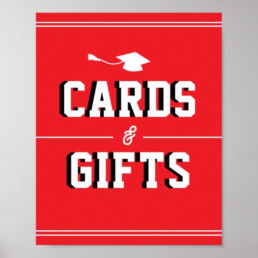 Letterman-Abschluss RED-Karten und -Geschenke Poster (Vorne)